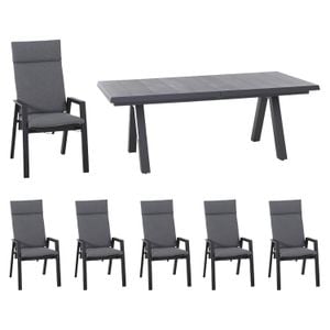 Siena Garden Valencia Gartenmöbel-Set L (6 Plätze) Tisch 200/260x100cm
