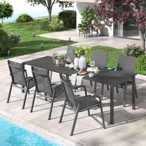 Kettler Basic Plus Gartenmöbel-Set L (6 Plätze) Tisch 160/267x91cm