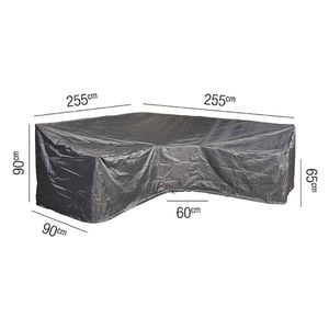 AeroCover Schutzhülle für Ecklounge 255x255x90x65/90cm Polyester