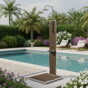Ideal Bahama Gartendusche Kaltwasser Edelstahl/Kunstholz