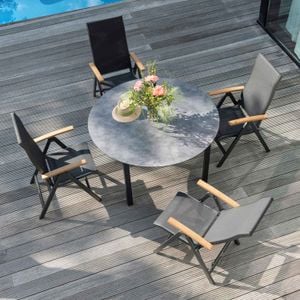 Kettler Sleek Gartenmöbel-Set M (4 Plätze) Tisch Ø160cm