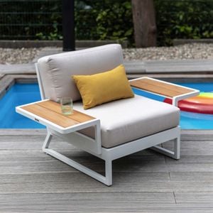 Kettler Ocean Skid Platform Loungesessel Aluminium/Sunbrella