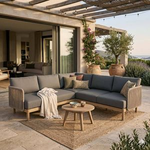 OUTLIV. Avalon Ecklounge inkl. Loungetisch Akazie/Rope/Olefin