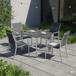 OUTLIV. Melbourne Gartenmöbel-Set M (4 Plätze) mit Kettler Tisch 95x95cm