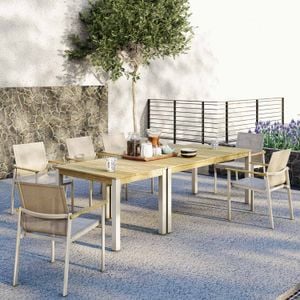 Zebra Enox Gartenmöbel-Set L (6 Plätze) Tische 80/180x100cm