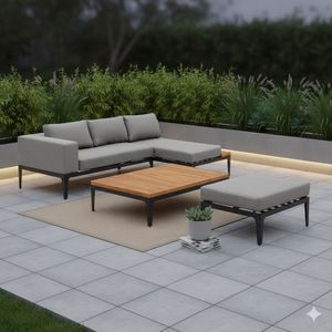 OUTLIV. Bern Ecklounge inkl. Loungetisch Aluminium/Olefin