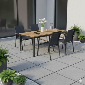 Zebra Fly Gartenmöbel-Set M (4 Plätze) mit OUTLIV. Tisch 180x90cm
