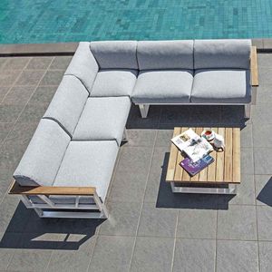 Zebra Belvedere Ecklounge inkl. Loungetisch Edelstahl/Olefin