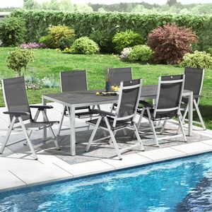 Kettler Basic Plus Gartenmöbel-Set L verstellbar (6 Plätze) mit OUTLIV. Tisch 220x110cm