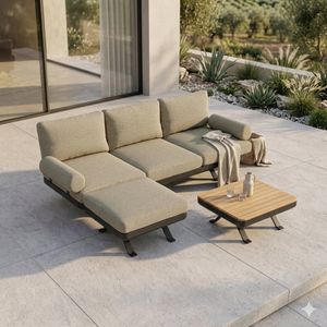Zebra Sky Loungeset inkl. Loungetisch Aluminium/Sunproof