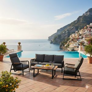 OUTLIV. Siena Loungeset inkl. Loungetisch Aluminium/Rope/Spun Polyester