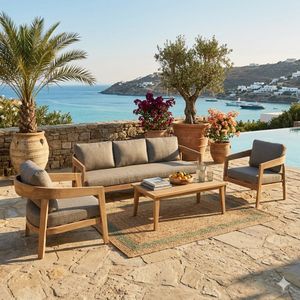 OUTLIV. Sanjo Loungeset inkl. Loungetisch Akazie/Olefin