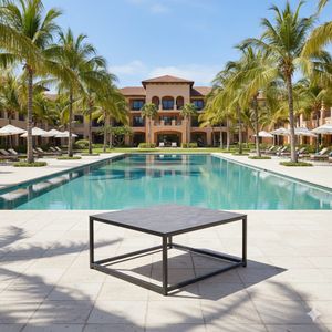 OUTLIV. Miami Loungetisch 90x90cm Aluminium/Glaskeramik