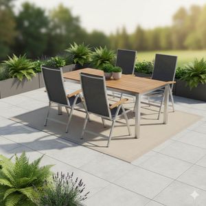 Stern Cardiff Gartenmöbel-Set M (4 Plätze) mit OUTLIV. Tischplatte 160x90cm