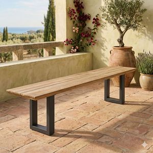 OUTLIV. Negara Gartenbank 220cm Edelstahl/Teak recycelt