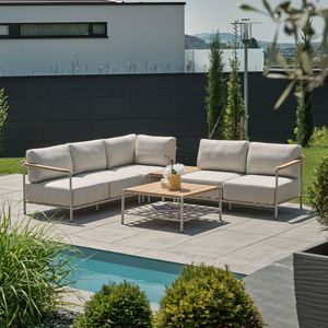 Stern Francis Ecklounge inkl. Loungetische Aluminium/Gurtbespannung/Polyacryl