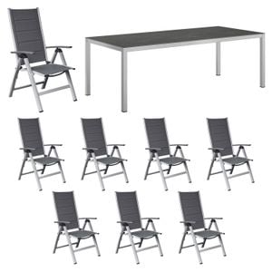 OUTLIV. Melbourne Gartenmöbel-Set XL (8 Plätze) Tisch 220x100cm
