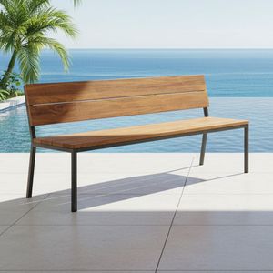 OUTLIV. Kobe Gartenbank Edelstahl/Teak recycelt