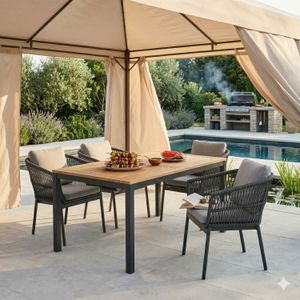 OUTLIV. Alicante Gartenmöbel-Set M (4 Plätze) Tisch 160x90cm