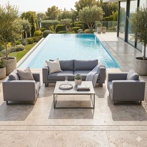 OUTLIV. Miami Loungeset inkl. Loungetisch Aluminium/Sunbrella