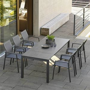 Stern Kari Gartenmöbel-Set L (6 Plätze) Tisch 160/210x90cm