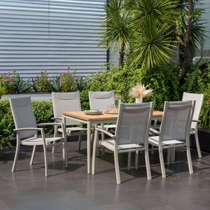 LifestyleGarden Panama Gartenmöbel-Set L (6 Plätze) Tisch 144x90cm