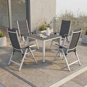 OUTLIV. Melbourne Gartenmöbel-Set M verstellbar (4 Plätze) mit Kettler Tisch 95x95cm