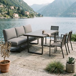 OUTLIV. Atlanta Gartenmöbel-Set L (6 Plätze) verstellbar Tisch 160x90cm