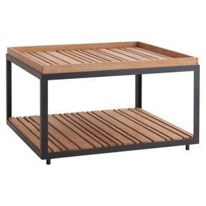 Beistelltische 2er Garden Siena Aluminium/Teak Set Anthrazit Baros