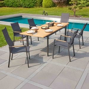 LC Garden Unicamo Gartenmöbel-Set L (6 Plätze) Tisch 180/240x90cm