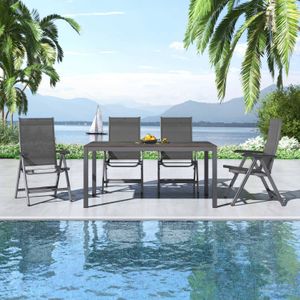 Kettler Basic Plus Gartenmöbel-Set M verstellbar (4 Plätze) mit OUTLIV. Tisch 160x90cm