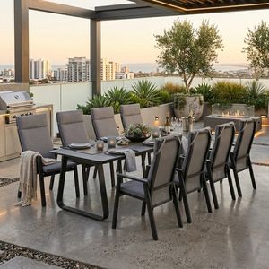 Siena Garden Valencia Gartenmöbel-Set XL (8 Plätze) mit OUTLIV. Tisch 280x100cm