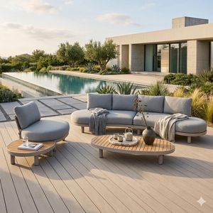 OUTLIV. Washington Loungeset inkl. Loungetische Aluminium/Akazie/Olefin