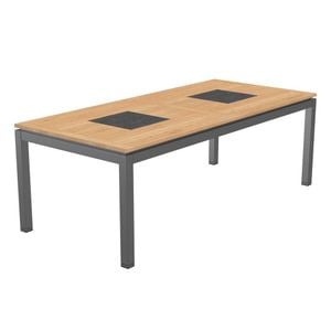 OUTLIV. Davos Gartentisch Aluminium/Teak mit Keramikeinleger
