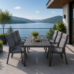 Siena Garden Valencia Gartenmöbel-Set L verstellbar(6 Plätze) Tisch 220x100cm
