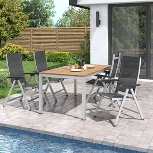 Kettler Basic Plus Gartenmöbel-Set M verstellbar (4 Plätze) mit OUTLIV. Tisch 160x90cm