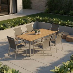 Stern Cardiff Gartenmöbel-Set L (6 Plätze) mit OUTLIV. Tischplatte 200x100cm