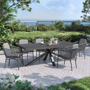 OUTLIV. Ohio Gartenmöbel-Set 7-tlg. Tisch 220x100cm X-Form