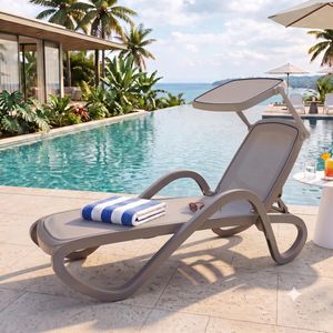 Nardi Alfa 2-teiliges Set Gartenliege & Sonnendach Kunststoff/Textilene