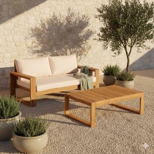 OUTLIV. Santa Cruz Loungeset inkl. Loungetisch Akazie/Polyester