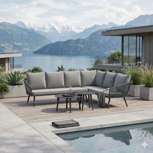OUTLIV. Alex Ecklounge inkl. Loungetische Aluminium/Rope/Olefin