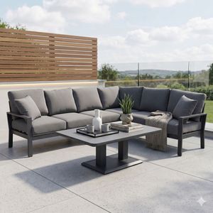 OUTLIV. Atlanta Low Dining Dininglounge Tisch 150x90cm Aluminium/Olefin