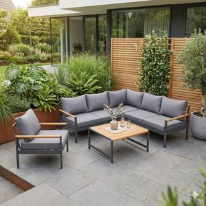 OUTLIV. Sina Ecklounge inkl. Loungetisch Aluminium/Spun Polyester