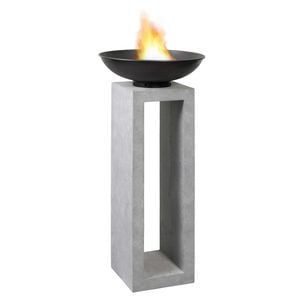 OUTLIV. Feuerschale auf Säule 50x50x105cm Clayfibre