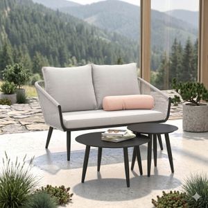 OUTLIV. Alex Loungeset inkl. Loungetische Aluminium/Rope/Olefin