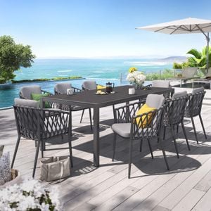 OUTLIV. Cairns Gartenmöbel-Set XL (8 Plätze) Tisch 220x100cm Aluminium/Dekton Vierfuß