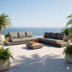 Zebra Cubo Neo Ecklounge inkl. Loungetische Aluminium/Sunproof