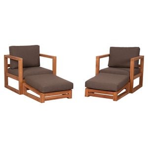 deVries Woodie Holiday Loungeset 4-tlg. Teak/Olefin