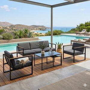 Acamp Space Loungeset inkl. Loungetisch Stahl/Polyester