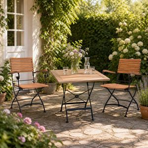 OUTLIV. Lindau Gartenmöbel-Set S (2 Plätze) mit Zebra Tisch 80x80cm